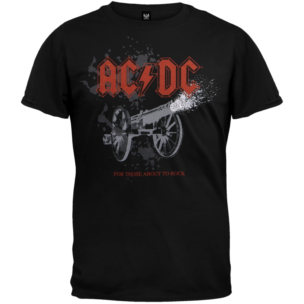 AC/DC Men's For Those About To Rock Bursting Cannon Soft Short Sleeve T ...
