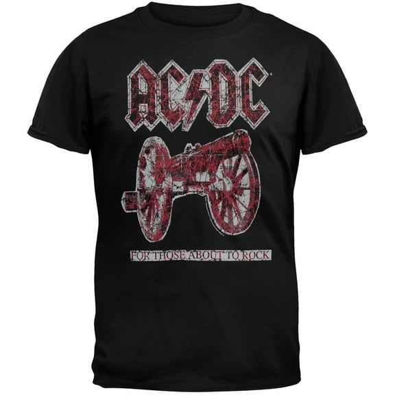 AC/DC Men's For Those About To Rock Crackle Soft Short Sleeve T Shirt