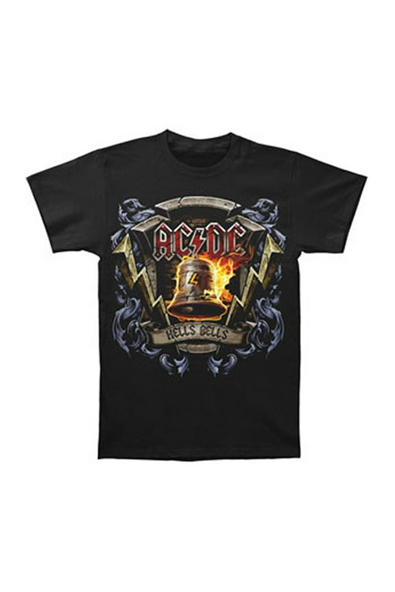 AC/DC Men's Hells Bells Shield T-shirt Medium Black