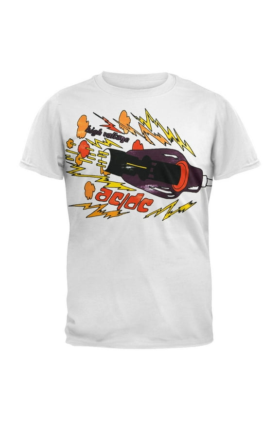 AC/DC Men's High Voltage White Short Sleeve T Shirt
