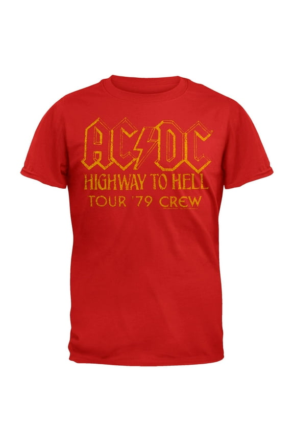 AC/DC Men's Highway To Hell '79 T-shirt Small Red