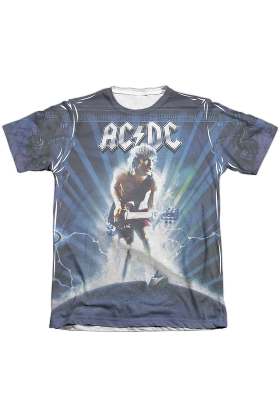 AC/DC Men's  Lightning Sublimation T-shirt White