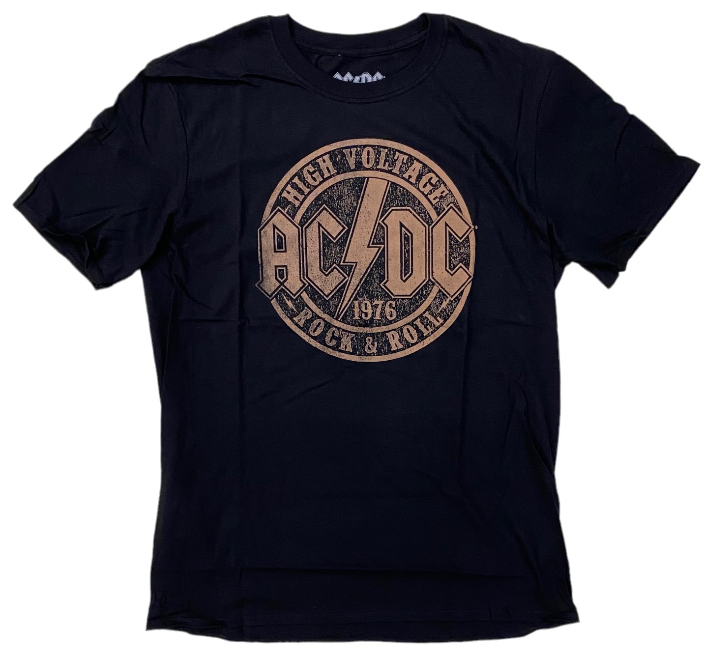 AC/DC Men's Officially Licensed Distressed High Voltage 1976 Rock 