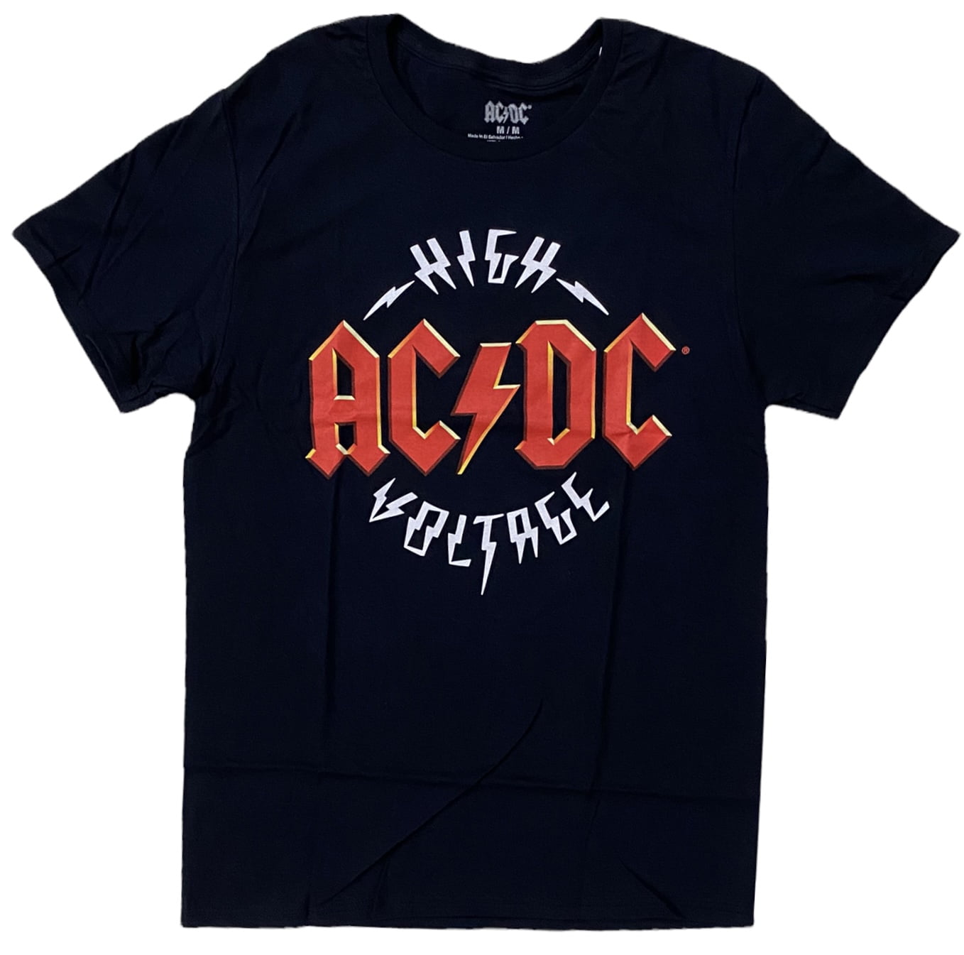 AC/DC Men's Officially Licensed High Voltage Tour Heavy Metal Rock T-Shirt  (Small, High Voltage Classic (Black))