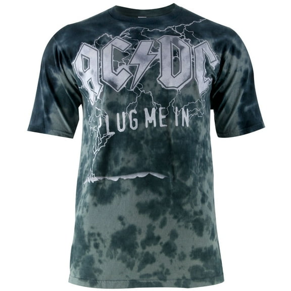 AC/DC Men's Plug Me In Tie-Dye Short Sleeve T Shirt