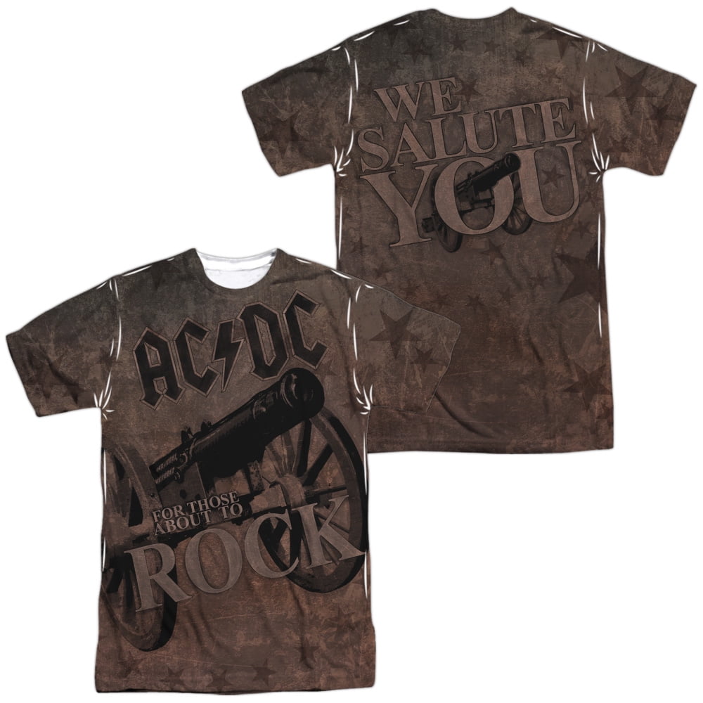 Men's AC/DC We Salute You Sublimation T-shirt Small White - Walmart.com