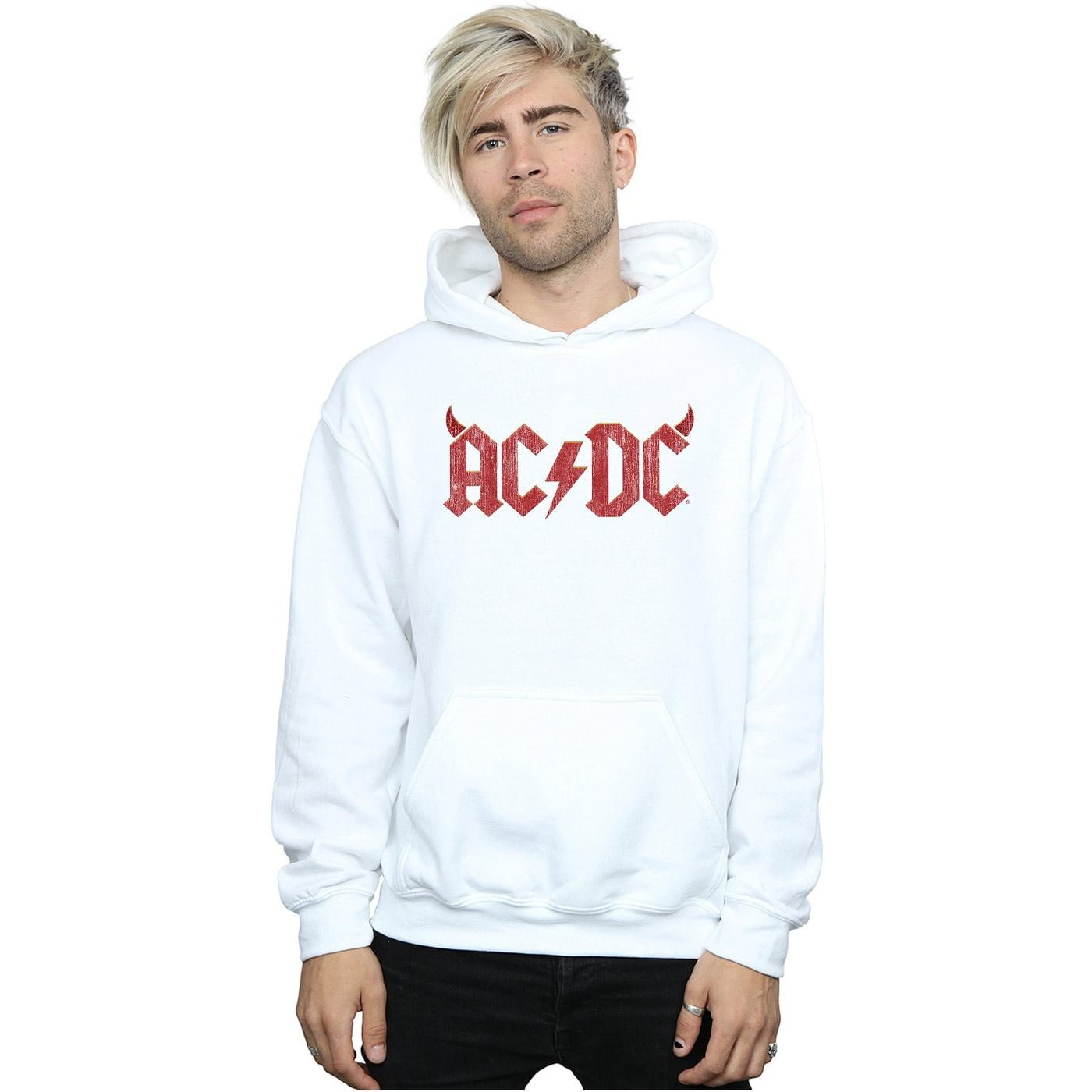 AC/DC Mens Horns Logo Hoodie