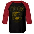 thumbnail image 1 of AC/DC Monochrome FTATR Black/Red Adult Raglan T-Shirt, 1 of 2