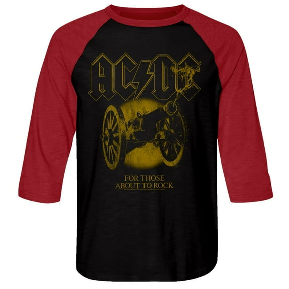AC/DC Monochrome FTATR Black/Red Adult Raglan T-Shirt