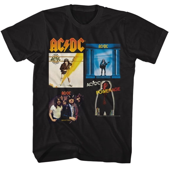 AC/DC Multi Albums Black Adult T-Shirt 3Xlt