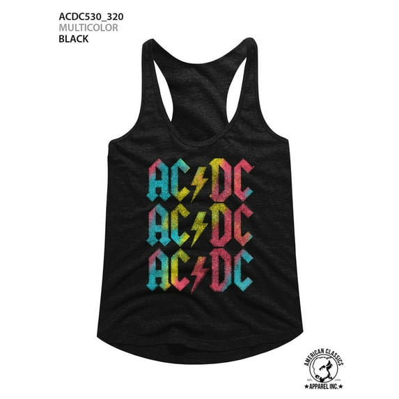 AC/DC Multicolor Black Junior Women's Racerback Tank Top T-Shirt