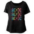 thumbnail image 1 of AC/DC Multicolor Vintage Black Junior Women's Dolman T-Shirt, 1 of 2