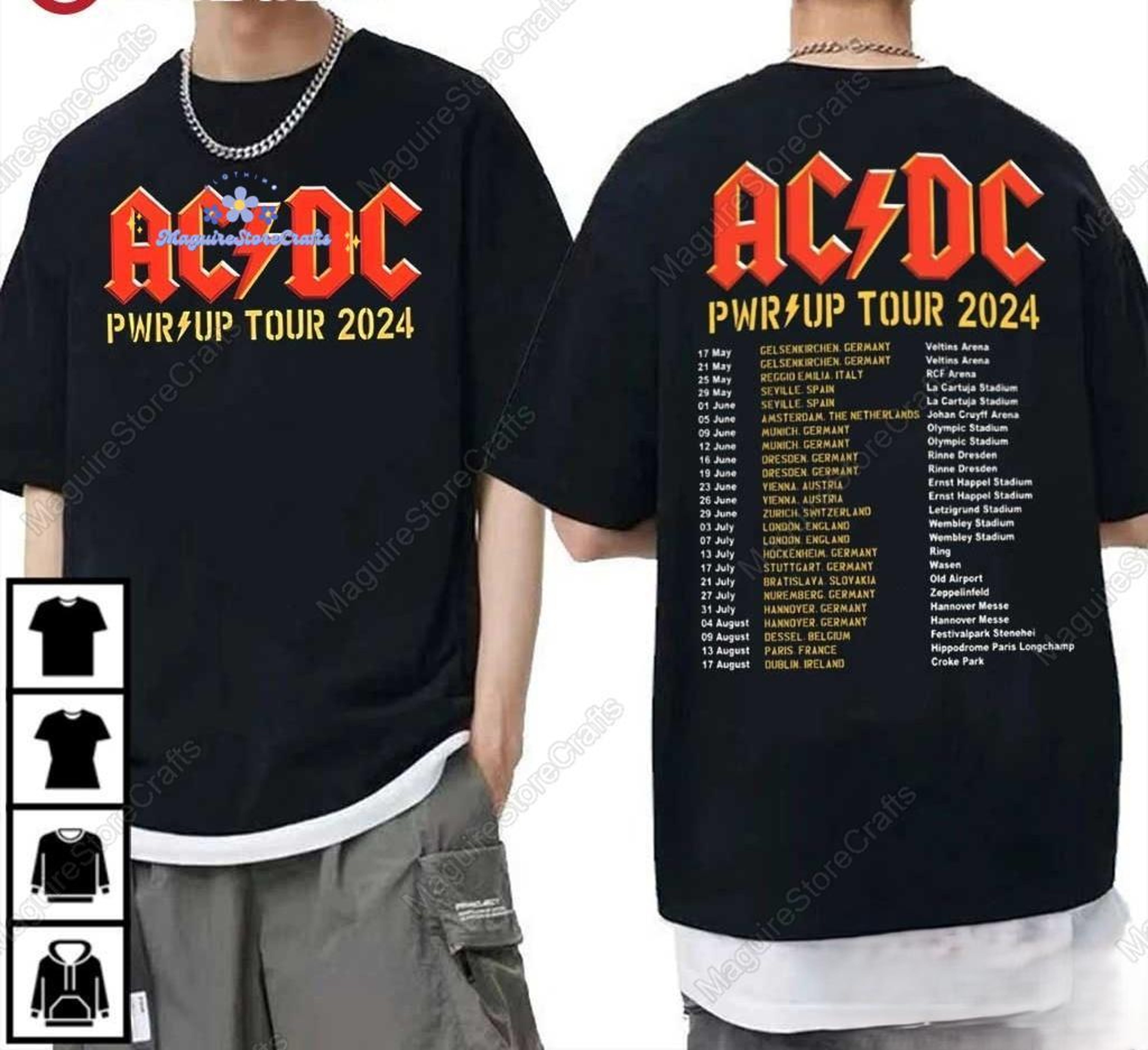 AC-DC Music Rock Band Shirt, Acdc Power Up Tour 2024 Shirt, Rock and