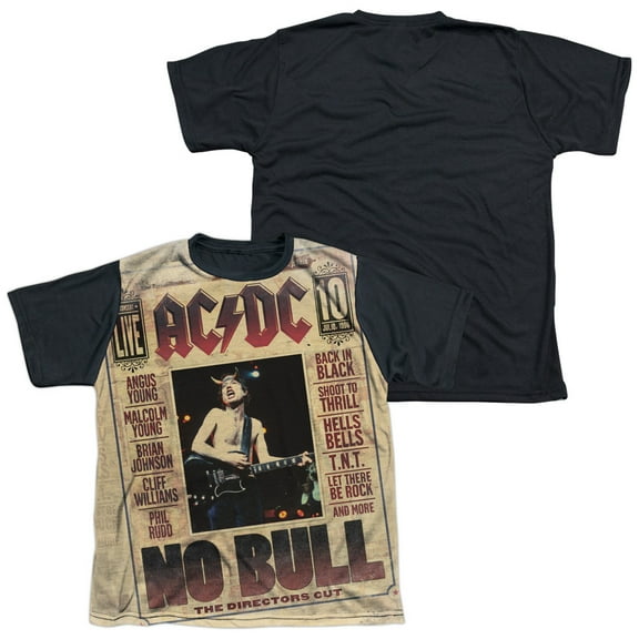 AC/DC No Bull Live Concert Poster Big Boys Youth Black Back T-Shirt Tee