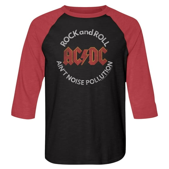 AC/DC Noise Pollution Vintage Black/Vintage Red Adult Raglan Baseball T-Shirt