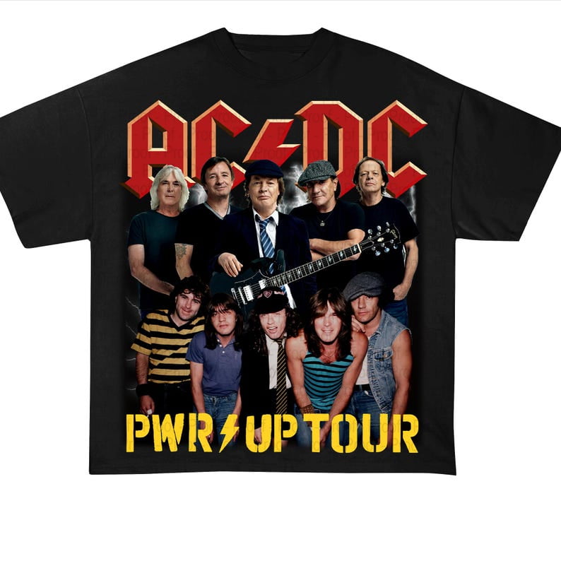AC!!DC PWR UP World Tour 2025 Merch, Rock Concert Apparel for Music ...