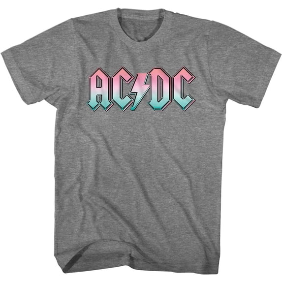 AC/DC Pastel Gradient Logo Graphite Heather Adult T-Shirt 4Xl
