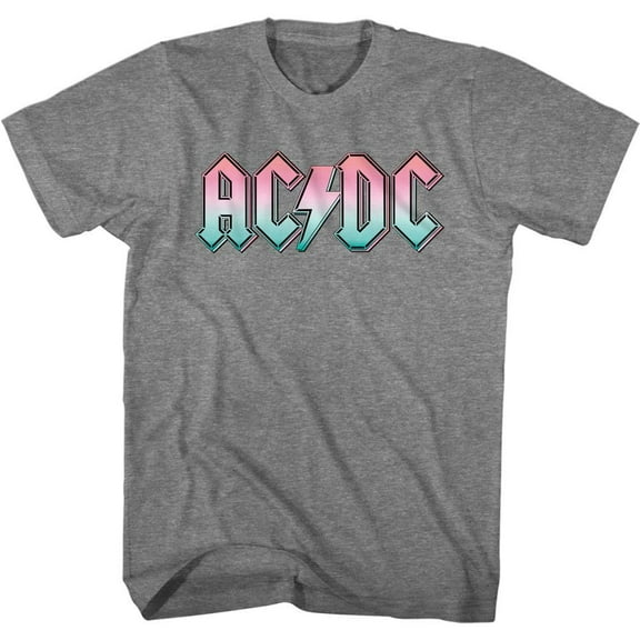 AC/DC Pastel Gradient Logo Graphite Heather Adult T-Shirt