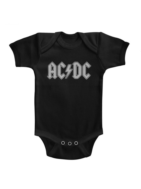 AC/DC Patch Black Infant Baby Romper T-Shirt