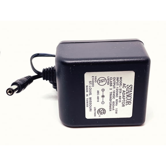 AC-DC Power Supply 15V; 0.6A; 120V In; Enclosed; Wall Plug; External; 9W