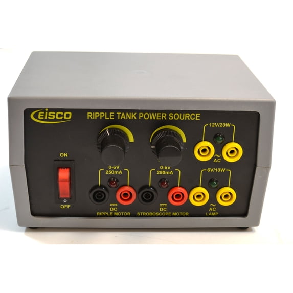 AC/DC Power Supply Controller - 2 Variable DC Outputs 0-6V/250mA, 2 Fixed AC Outputs 6V/10W & 12V/20W - Controller for Ripple Tank Model PH0767A - Eisco Labs