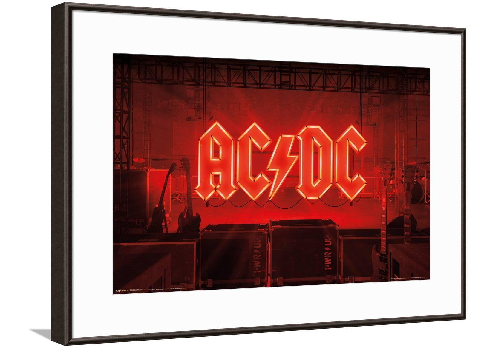 AC/DC - Power Up Neon Logo Canvas Wall Poster, 14.725