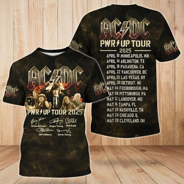 AC.DC Power Up Tour 2025 3D Shirt, Rock Band Hoodie, Pwr Up Tour 2025 ...