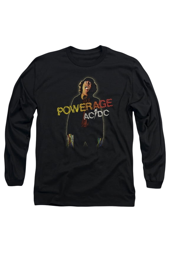 AC/DC Powerage Adult Long Sleeve T-Shirt Black