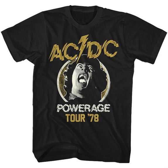 AC/DC Powerage Tour Black Adult T-Shirt 5Xl