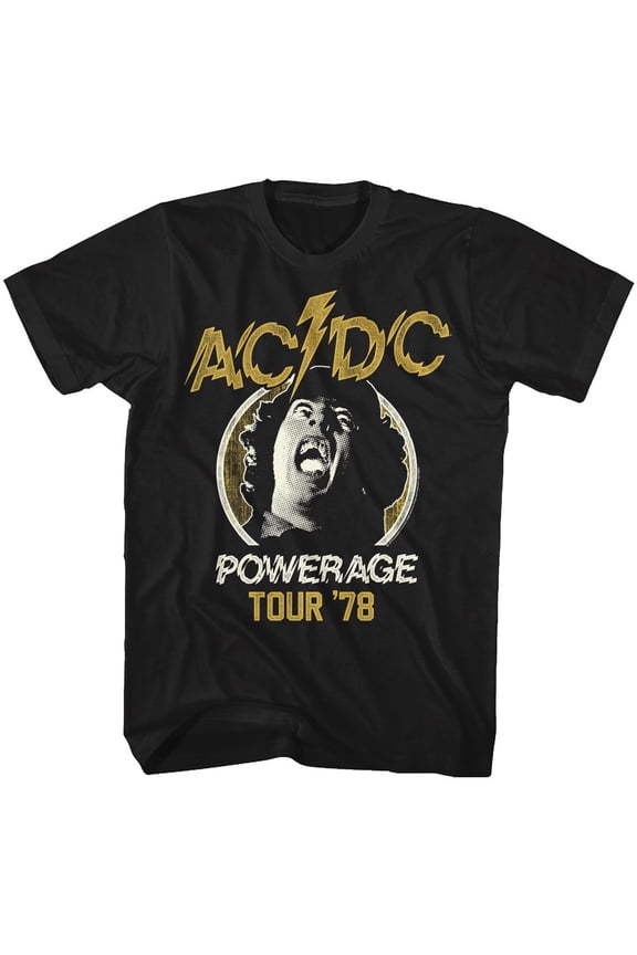 AC/DC Powerage Tour Black Adult T-Shirt