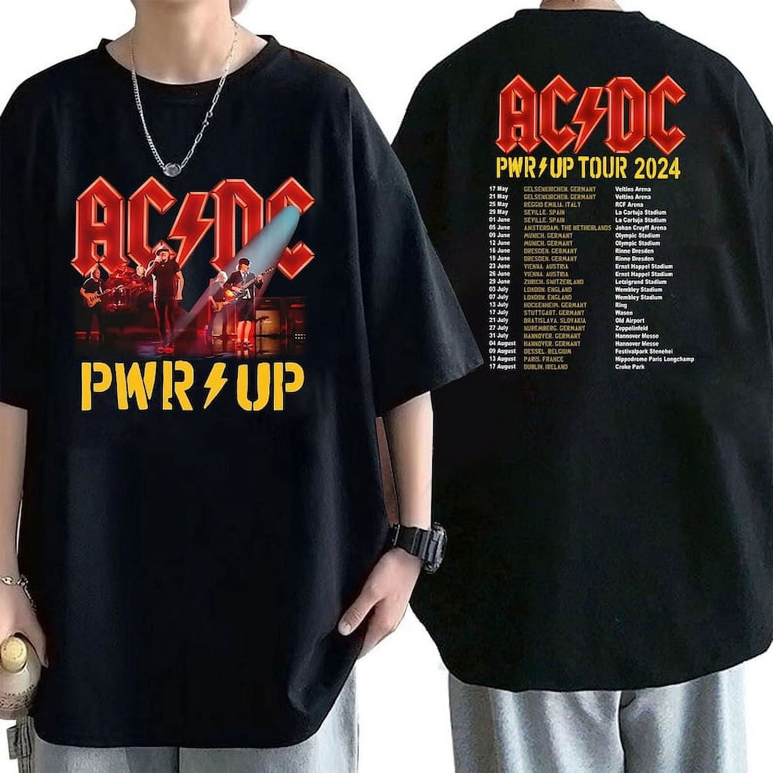 AC\DC Pwr Up 2024 World Tour Shirt, Rock Band Acdc Graphic Shirt, Acdc