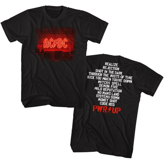 AC/DC Pwrup Track List Black Adult T-Shirt 3Xlt ***F&B***