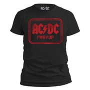AC/DC Red Jagged Logo Band Power Up Rock n Roll Tee for Men T-Shirt Large Black