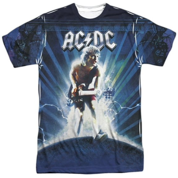AC/DC Rock Band Music Group Angus Young And Lightning Adult Front Print T-Shirt