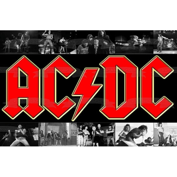 AC/DC Rock Band Stage Group Photos Guitar Live Performance Edible Cake ...