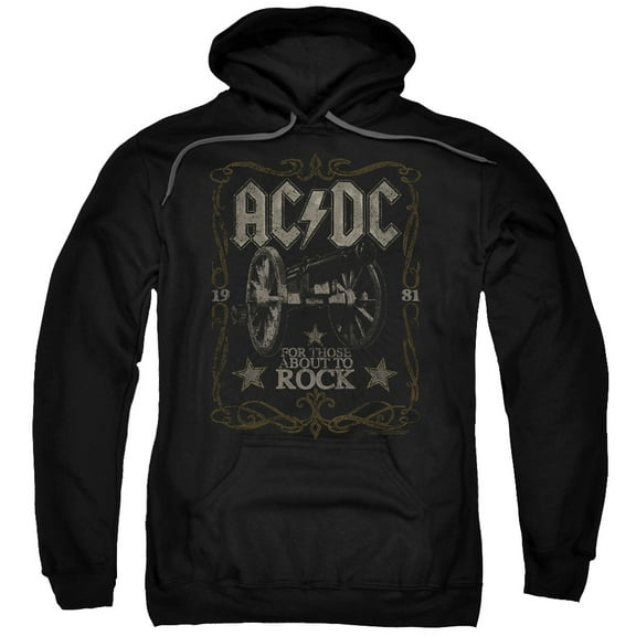 AC/DC Rock Label Adult Pullover Hoodie Sweatshirt Black