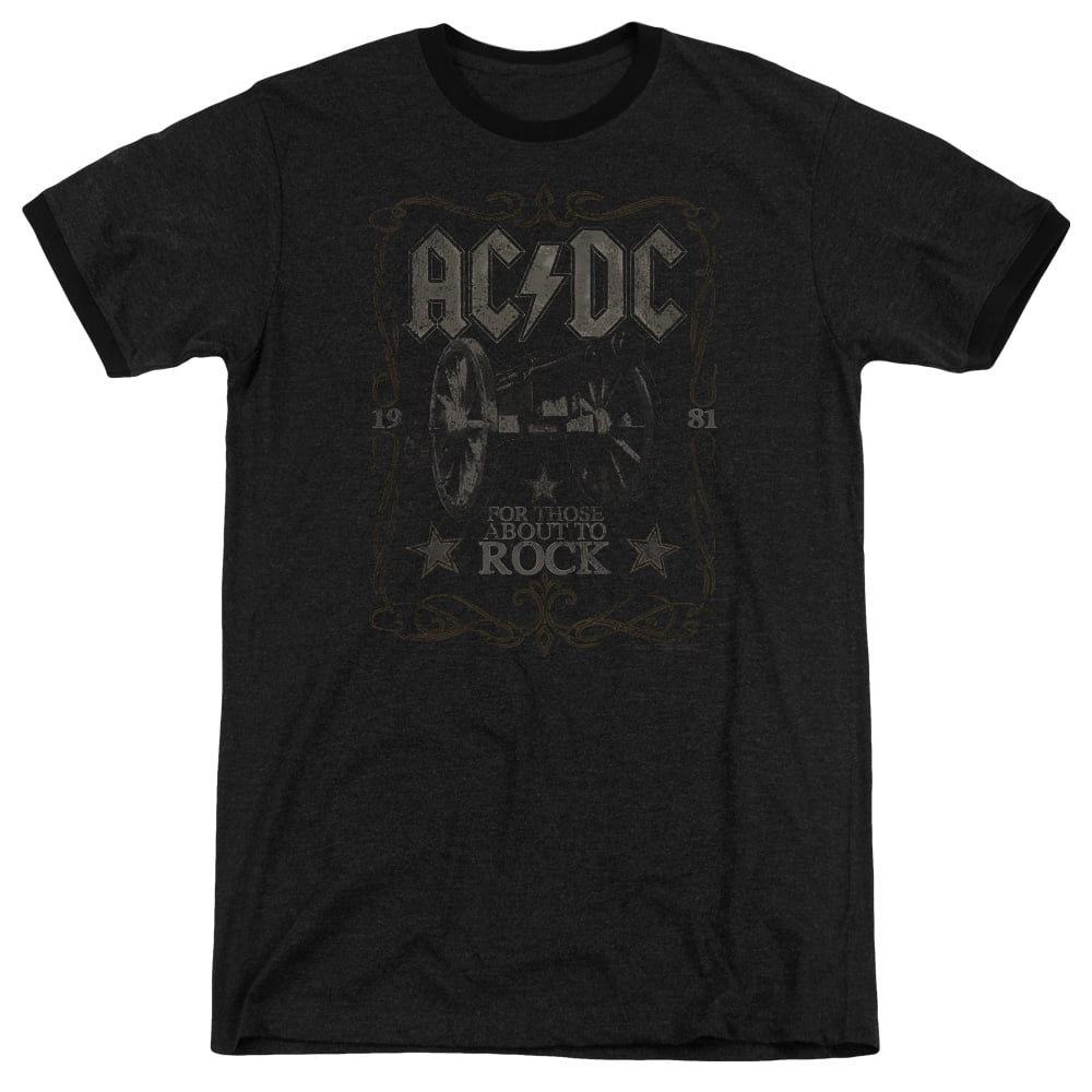 AC/DC Rock Label Adult Ringer T-Shirt Black - Walmart.com