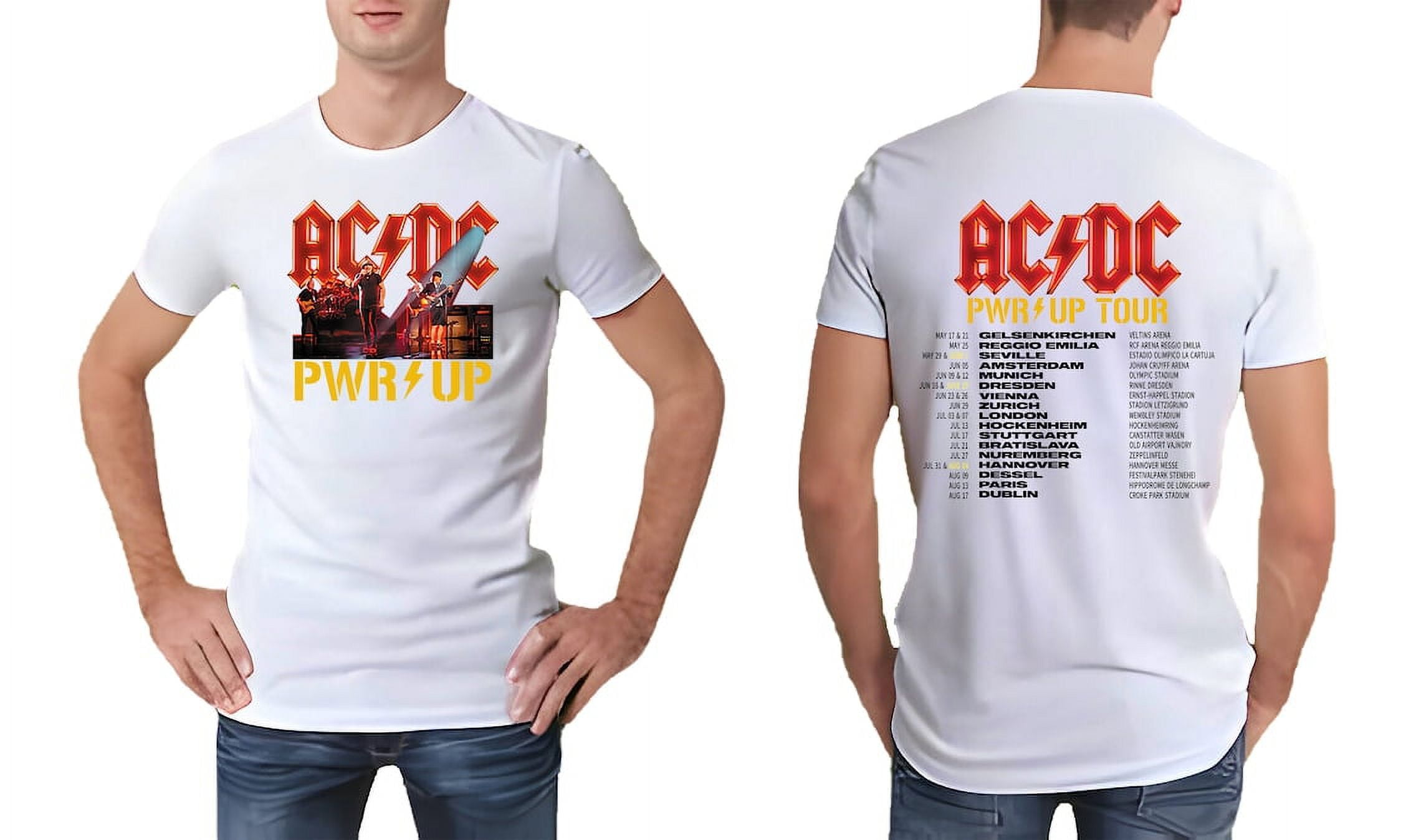 AC/DC Rock Music Band Pwr Up Shirt ACDC Band Concert Shirt Pwr Up Tour