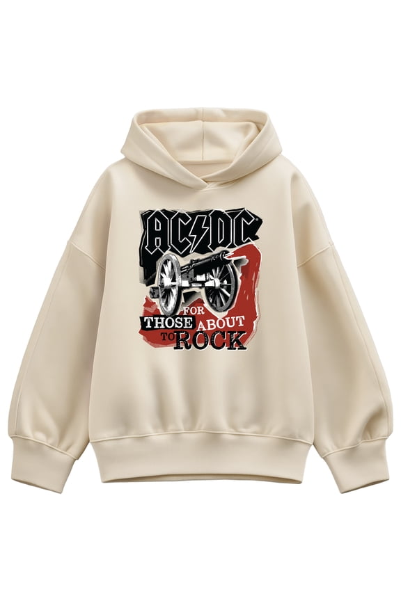 AC/DC - Rock Strokes - Women's Oversized Fleece Hoodie Sweatshirt