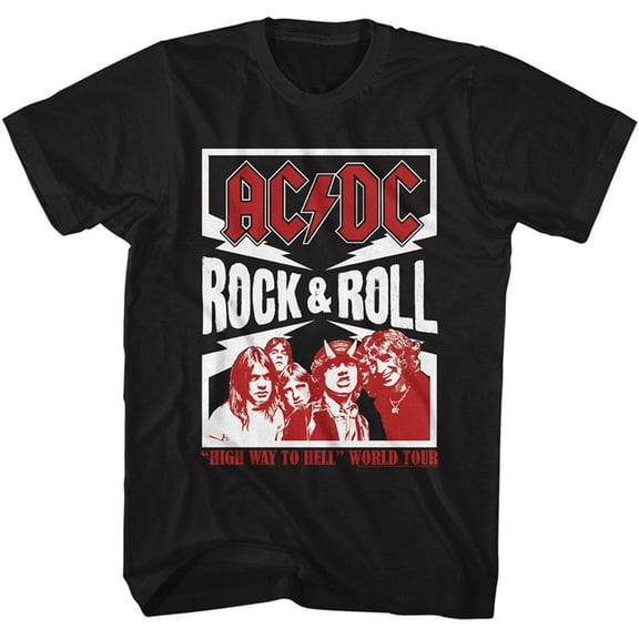 AC/DC Rock and Roll Lightning Black Adult T-Shirt