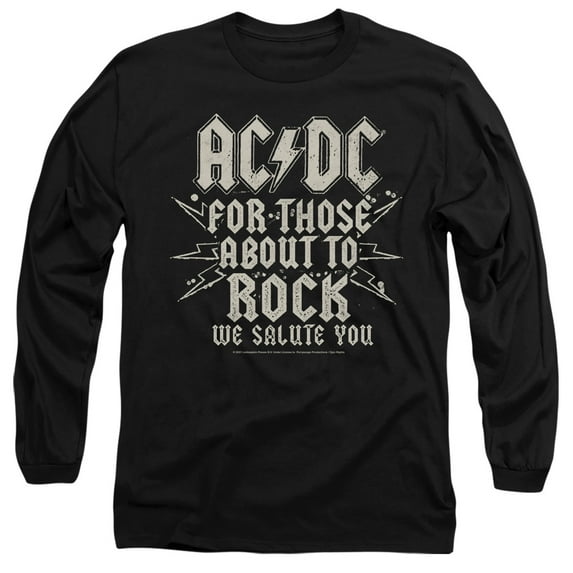 AC/DC Salute Unisex Adult Long-Sleeve T-Shirt Black