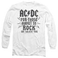 thumbnail image 1 of AC/DC Salute Unisex Adult Long-Sleeve T-Shirt White, 1 of 2