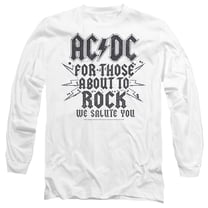 AC/DC Salute Unisex Adult Long-Sleeve T-Shirt White