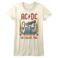 thumbnail image 1 of AC/DC Salute Vintage White Women's T-Shirt Xl, 1 of 2
