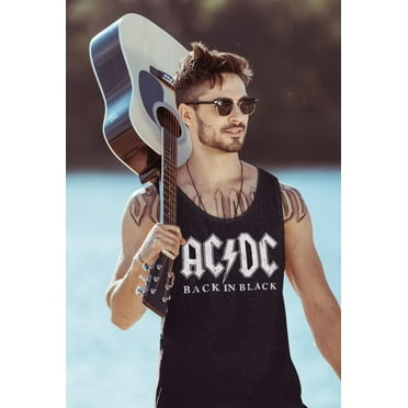 ACDC 1973 Heavy Metal Rock Band Music Group Back In Black Ladies Muscle ...