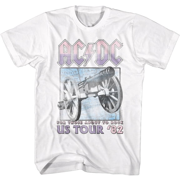 AC/DC Those About To Rock Tour White Adult T-Shirt Xl