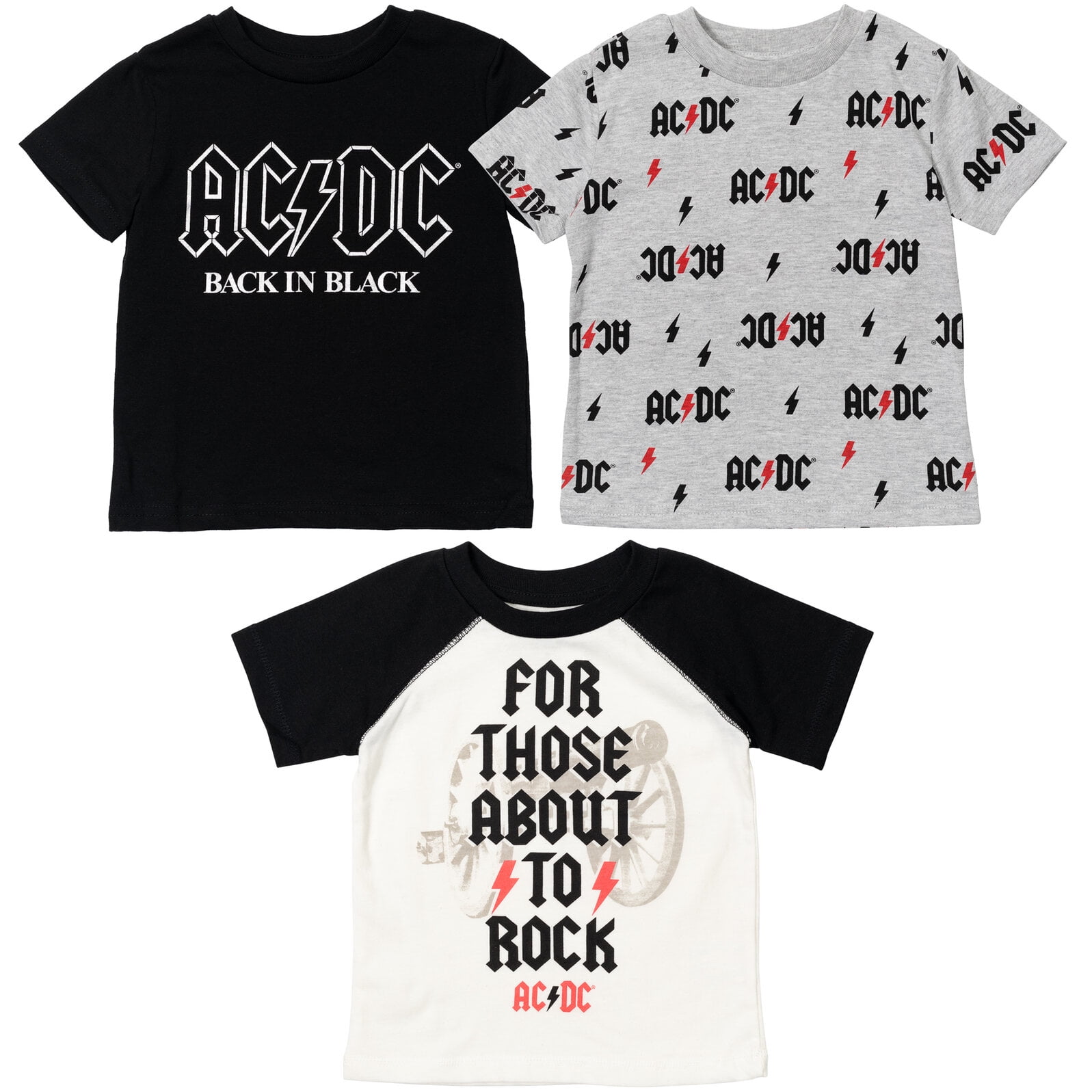 AC/DC Toddler Boys 3 Pack T-Shirts Toddler to Big Kid - Walmart.com