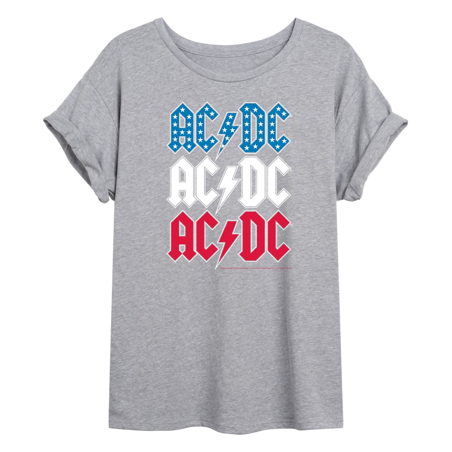 AC/DC - USA Stack - Juniors Oversized Graphic T-Shirt - Walmart.com
