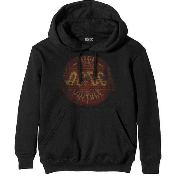 AC/DC Unisex Pullover Hoodie Sweatshirt High Voltage Vintage (Small)