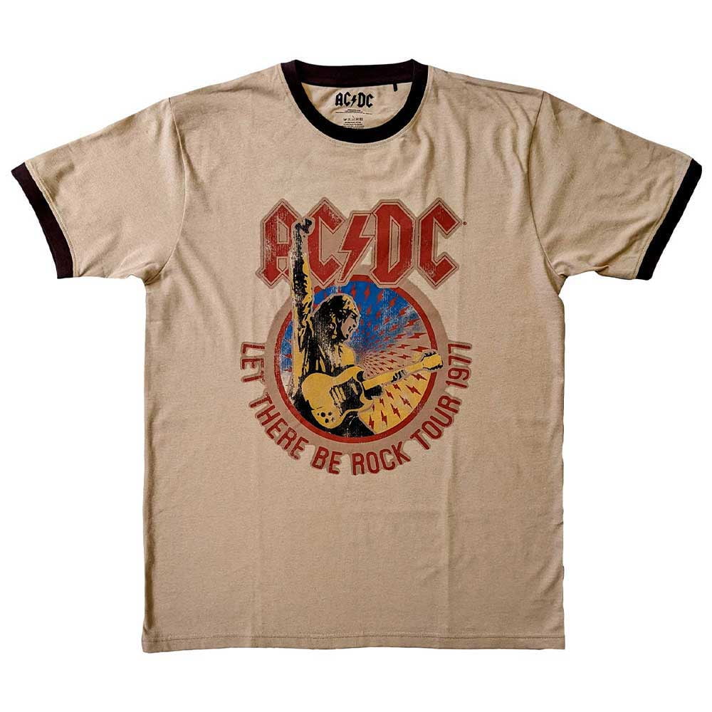 AC/DC Unisex Ringer T-Shirt: Let There Be Rock Tour '77 (XX-Large ...